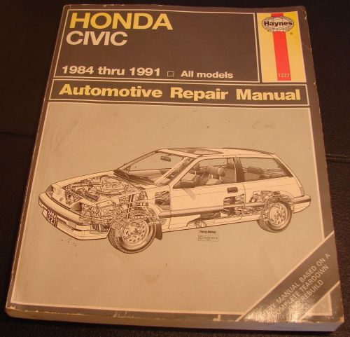 Honda civic haynes repair manual 1984-1991 all vehicles