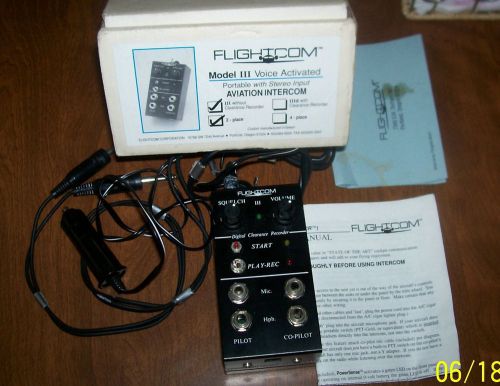 Flightcom model iii voice activated aviation intercom