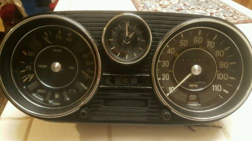 1976 mercedes-benz 300d instrument dashboard cluster vdo quarz-zeit clock gauges