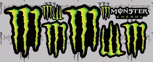 Monster energy drink decals 8 stickers 6x12&#034; sheet race mx dirt bike truck atv