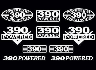 10 decal set 390 ci v8 powered fe engine stickers emblems vinyl decals