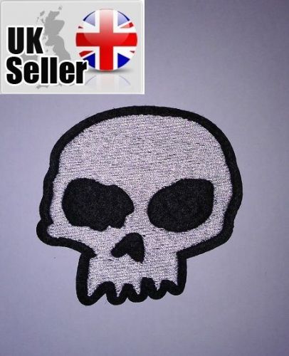 Skull iron-on/sew-on embroidered patch motorcycle biker