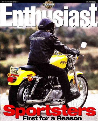 Winter 2001 harley-davidson enthusiast magazine -sportster-xl883-xlh1200-xl1200c