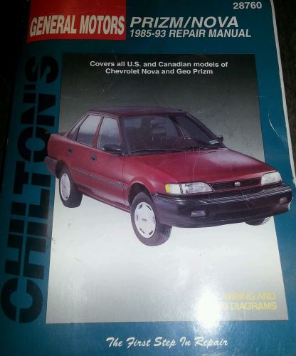 Chilton #(8422)28760 general motors prizm/nova 1985-93 repair manual