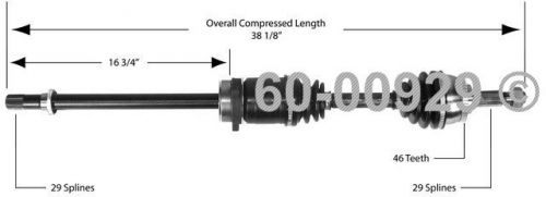 New front left cv drive axle shaft assembly for nissan and infiniti