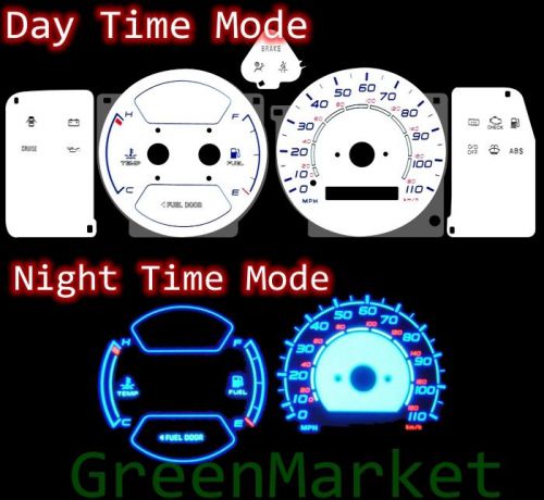 98-02 corolla w/o tach white face blue indiglo glow gauges