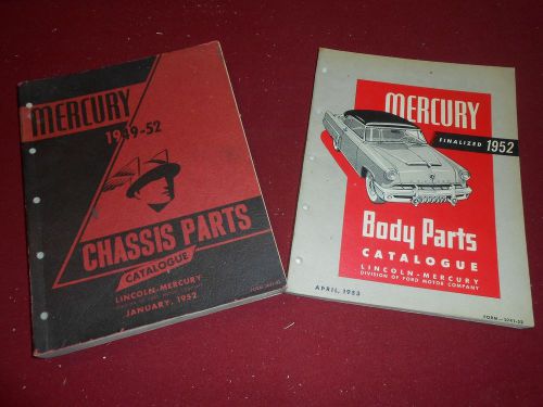 1952 mercury original ill. chassis parts catalog + body parts manual 49 50 51 52