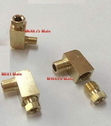 Fitting metric m8x1 male to compression 6mm od tube 90 deg elbow brass l-8e