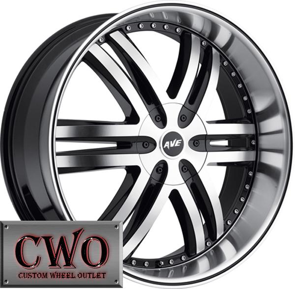 22 black avenue a607 wheels rims 6x135/6x139.7 6 lug expedition tahoe yukon