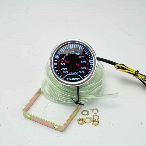 2&#034; digital led -30psi to 35psi boost gauge w/ mounting bracket + house 12v dc