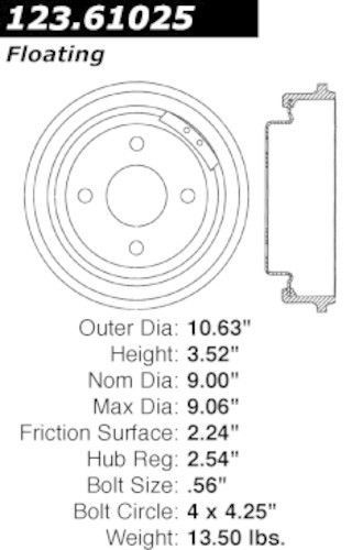 Centric parts 123.61025 rear brake drum