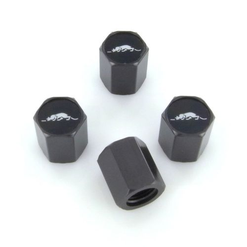 Plymouth prowler logo black tire stem valve caps -new!