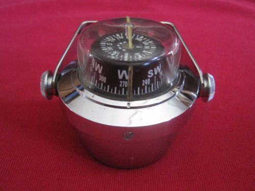 Vintage aqua meter chrome dash compass car auto truck boat~hot rat rod