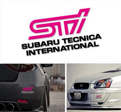 1pcs black sti subaru tecnica international car body random decals vinyl sticker