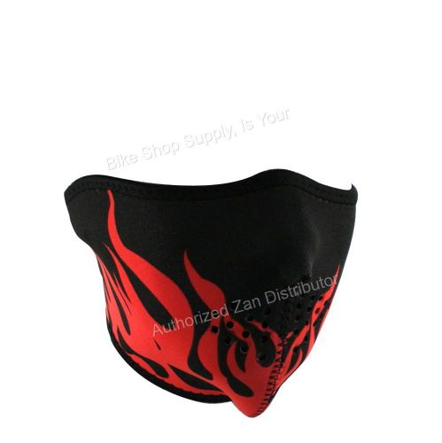 Zan headgear wnfm229rh, neoprene half mask, reverse is black, red flames mask