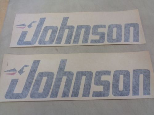 Johnson decal pair ( 2 ) red / white / black 17&#034; x 4 1/2&#034; marine boat