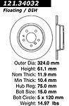 Centric parts 121.34032 rear disc brake rotor