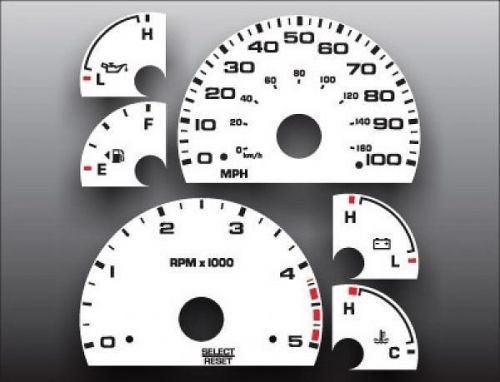 2003-2004 ford truck diesel powerstroke manual dash cluster white face gauges