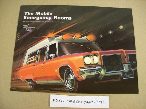 1971 oldsmobile  cotner / bevington  ambulance   brochure