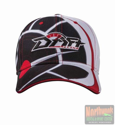 Drift racing adjustable osfm cap hat - black / red / white 5255-502