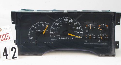 95 96 97 98 99 00 chevrolet 1500 2500 3500 speedometer instrument cluster 145k