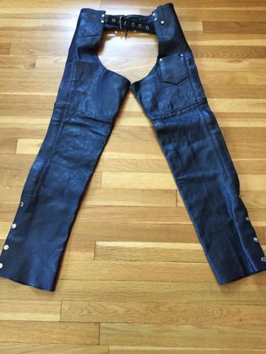 Leather motorcycle chaps waist 28-32