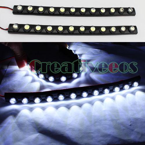 2x 12leds daytime running driving drl /tail reverse led flexible light lamp 