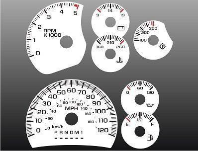 2006-2007 silverado duramax diesel instrument cluster white face gauges 06-07