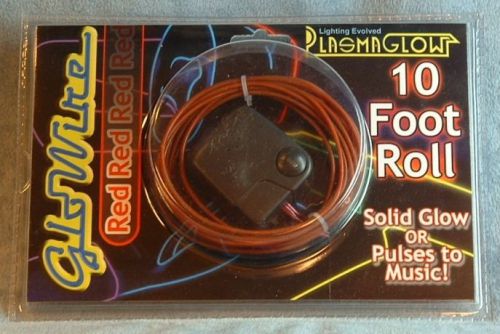 10 foot red neon glowire plasmaglow auto lighting glow solid or pulse mode