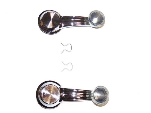 New metal chrome window cranks w/clear knobs and clips 70-81 f body 75-79 x body