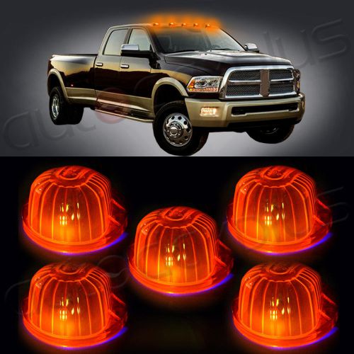 5x amber 9096a cab marker light roof running lamp lens+5x 194 blue led for chevy