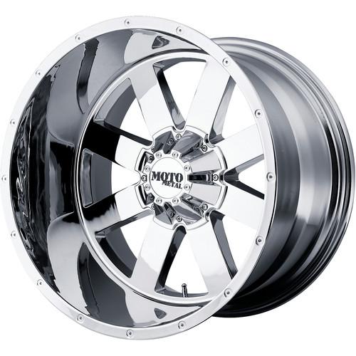 18x9 chrome moto metal mo962 8x180 +0 wheels trail grappler lt285/65r18