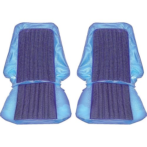 1971-72 cheyenne pickup blazer; front bucket seat upholstery; blue &amp; black