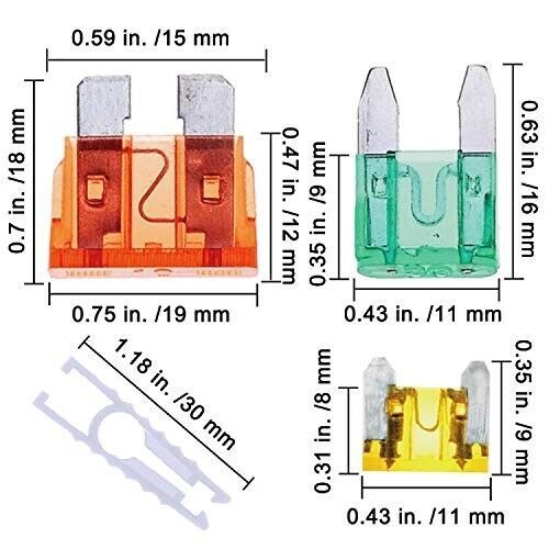 Winlyn 272pcs - car blade fuses assortment kit, automotive fuses - standard &amp;...