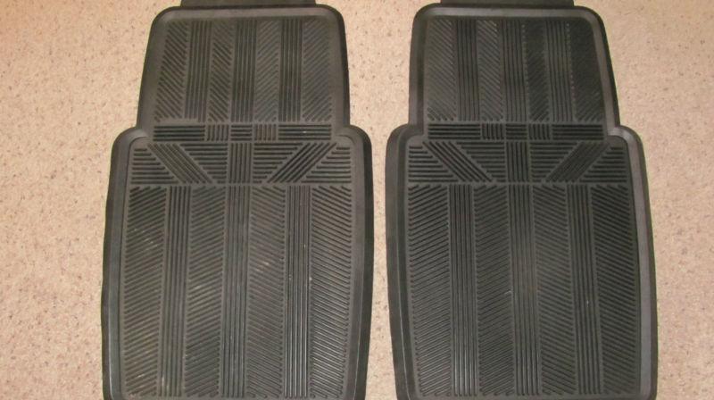 Set of 2 heavy duty rubber floor mats for truck car suv