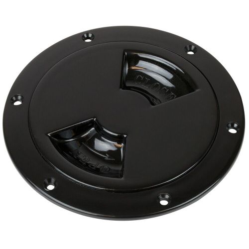 Sea-dog quarter-turn smooth deck plate w/internal collar - black - 8&#034;