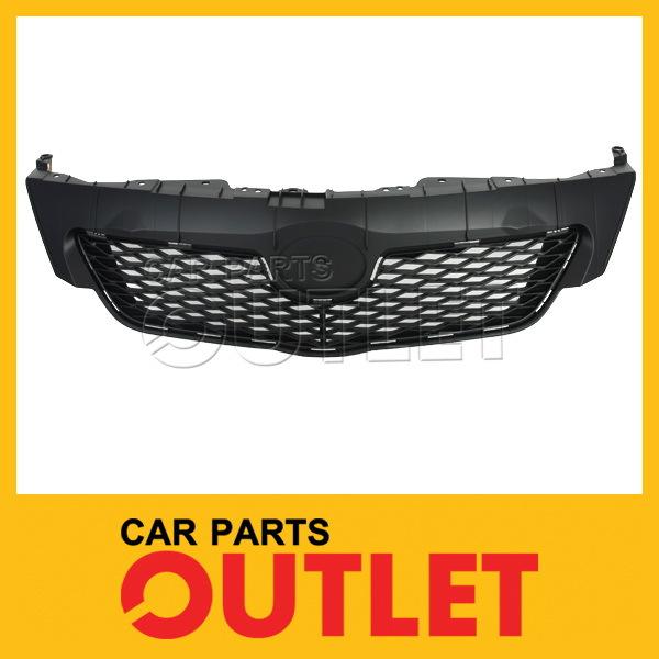 09-10 toyota corolla upper bumper grille black plastic s/le usa built new