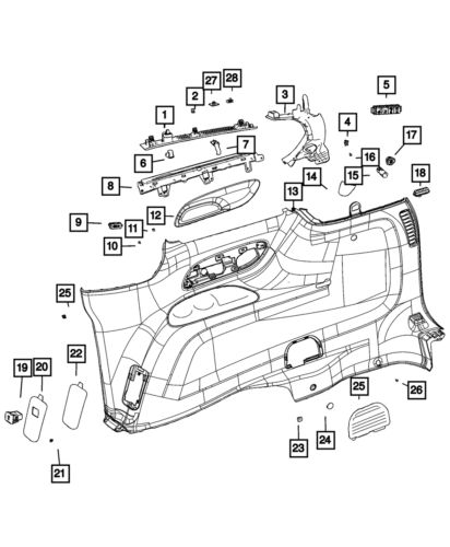 Genuine mopar headliner molding 7eg92pd2aa