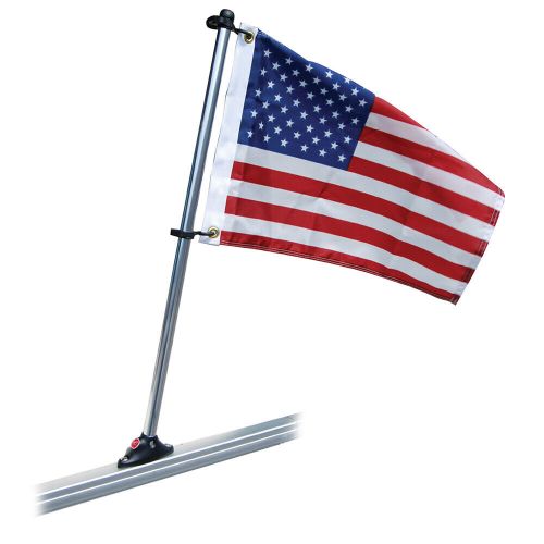 Taylor made pontoon 30&#034; flag pole mount &amp; 16&#034; x 24&#034; us flag