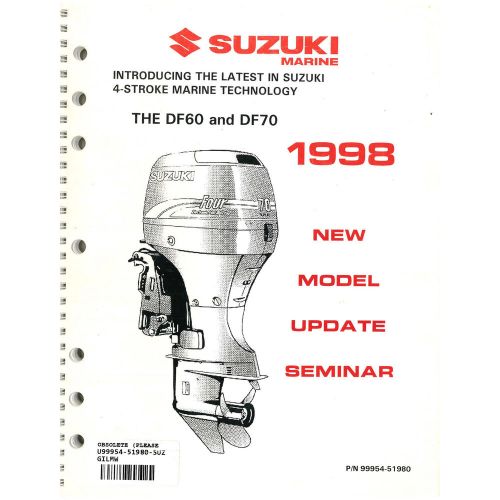 Suzuki outboard marine 1998 technical update manual 99954-51980