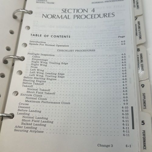 1977 cessna turbo centurion model t210m pilot’s operating handbook poh free ship