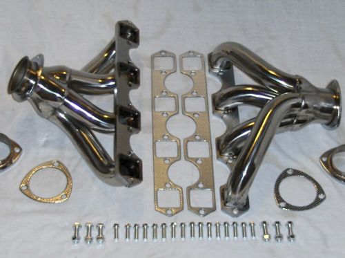 1968-76 cadillac 472 500 polished stainless shorty style hugger headers return