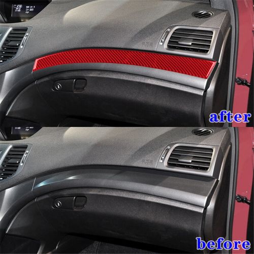 Red carbon fiber above glove box panel cover trim for acura tsx 2009-2014