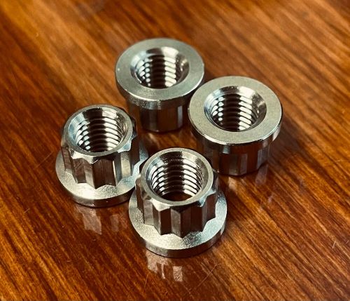 4pc ti 1/4-28 12pt jet nuts superlight racing  6al4v grade 5 fine thread unf