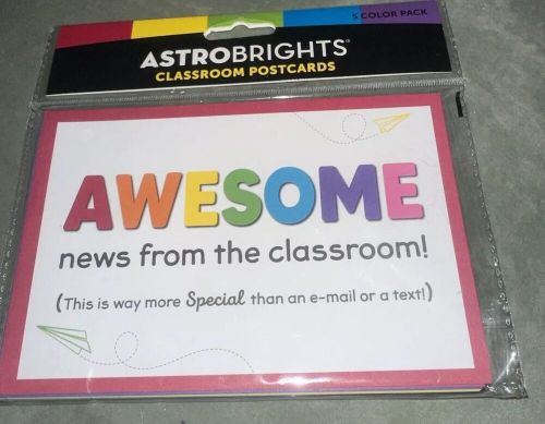 Astrobrights® parent postcards, pre-k to grade 5, 4&#034; x 6&#034;, multicolor, pack of30