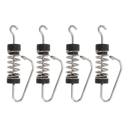 4pcs fishing flag clips stainless steel spring loaded anti slip grip marine