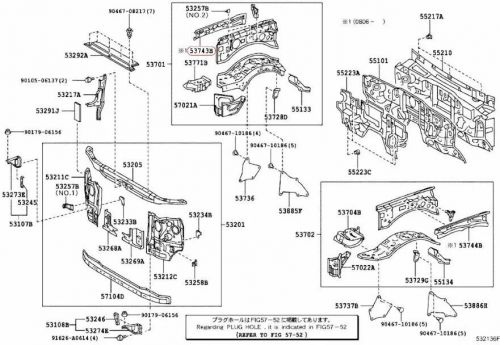 Toyota genuine reinforcement, front fender apron, front rh oem 53743-35040 new