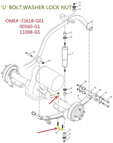 10l0l rear leaf spring bolts kit set of 4 for 72681-g01 00560-g1 11098-g5