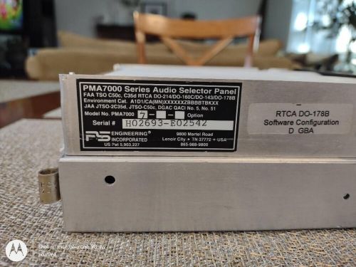 Ps engineering pma 7000ms audio selector panel p/n pma 7000-ms