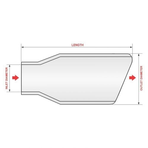 Borla 20156 - stainless steel round rolled edge angle cut clamp-on polished